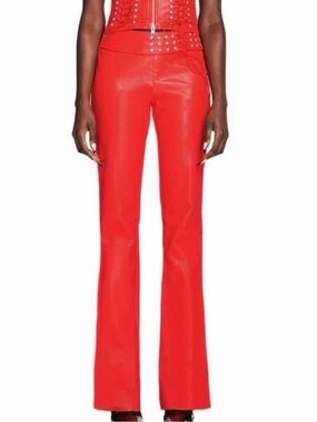 I.AM.GIA Red Flared Leather Pants